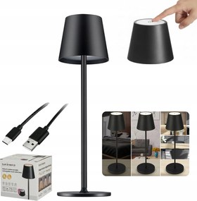 Led Érintőképernyős Éjszakai Lámpa Usb Vezeték nélküli Asztali lámpa Fekete