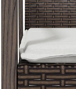 6 db barna polyrattan kerti szék párnával 56,5x57x83 cm