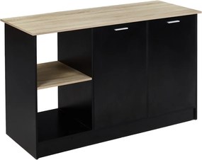 Konyhasziget, 150x60 cm, tölgy/fekete, POMPEJ