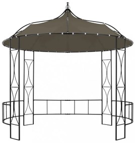 vidaXL tópszínű kerek pavilon 300 x 290 cm