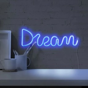 LED Neon fali dekoráció DREAM LED/3W/3xAA USB kék