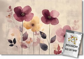 Fotótapéta Flizelina Grafika Természet Virágok Bézs Bordó Boho 150x105 ragasztó