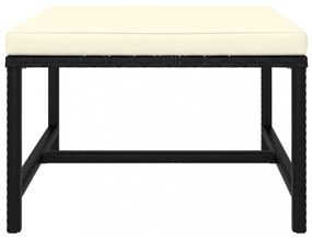 fekete elemes polyrattan lábtartó párnával