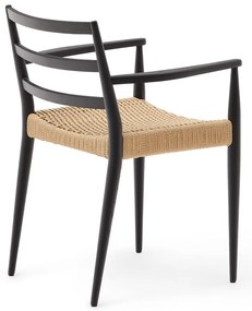 Fekete-natúr színű tölgyfa étkezőszék szett 2 db-os Analy – Kave Home