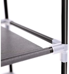 MATIS 88x160 cm fekete textilszekrény polcokkal