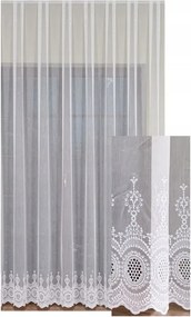 Függöny Fehér Hímzés 340x180 Elegáns Béka Szalag Alagút Díszített