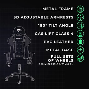 FragON Gamer szék - 3X Series Rev. 2.0, fekete