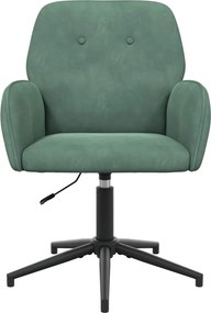 vidaXL forgatható íróasztali szék 54 x 55 x 90 cm Tengeri Zöld Bársony