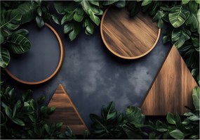 Fotótapéta Levelek geometriája arany zöld vinil absztrakt 368x254 +ragasztó