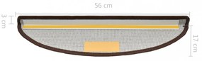 15 darab kávébarna lépcsőszőnyeg 56 x 17 x 3 cm