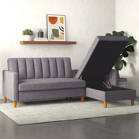 Szürke kinyitható sarokkanapé Celine – Støraa