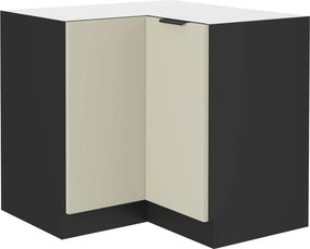 Alsó sarokszekrény, kasmír/fekete, ARAKA 90x90 DN 2F BB