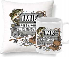 Párna Bögre Szett Születésnapi ajándék Horgásznak Név