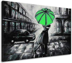 Gario Kézzel festett kép Zöld csók az esoben Méret: 120 x 80 cm