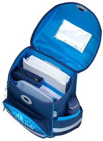 Iskolatáska, mágneszárral, BELMIL Compact Racing Blue Neon, versenyautó (BL40541AG12F)