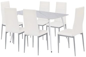 Renton 6+1 étkező garnitúra fehér-szürke