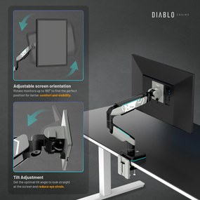 49" monitor tartó, szürke/fekete LED RGB X-ARM