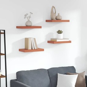 vidaXL Falpolc Falra szerelhető 4 pcs Piros 40 x 23,5 x 4 cm Faanyag