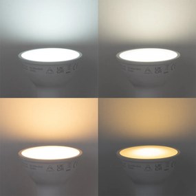 5 darabos intelligens GU10 50 mm-es dimmelhető LED izzókészlet, opál RGBW 4,7 W 400 lm 2700-6500K