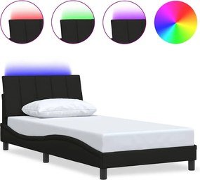 vidaXL fekete szövet ágykeret matrac nélkül Hanko 100x200 cm