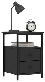 2 db fekete szerelt fa éjjeliszekrény 34x35,5x50 cm