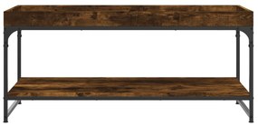 Füstös tölgy színű szerelt fa dohányzóasztal 100x49x45 cm