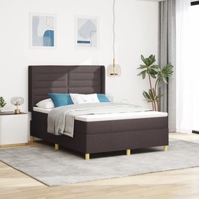 Boxspringágy Matraceval Sötétbarna 140x190 cm Szövet