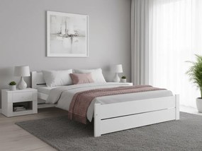 IKAROS DOUBLE ágy 180 x 200 cm, fehér Ágyrács: Lamellás ágyrács, Matrac: Deluxe 10 cm matrac