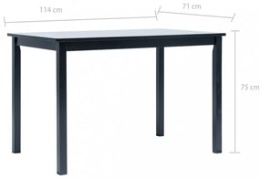 fekete tömör gumifa étkezőasztal 114 x 71 x 75 cm