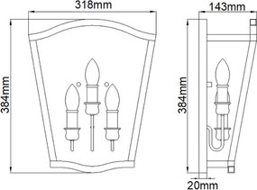 Elstead Lighting YARMOUTH FE-YARMOUTH-3W Fali lámpa 3x60W/E14