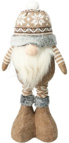 Álló karácsonyi manó Damin, teleszkópos lábak, 48cm, szürke