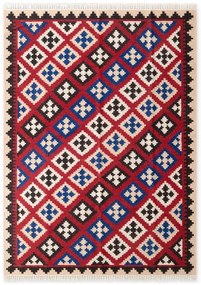 Piros kétoldalas kézi szövésű gyapjú szőnyeg 160x230 cm Kamal Rami – Nouristan