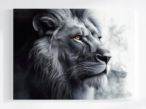 Canvas Vászonkép A Dzsungel Királya Oroszlán Fekete-fehér Portré 80x60