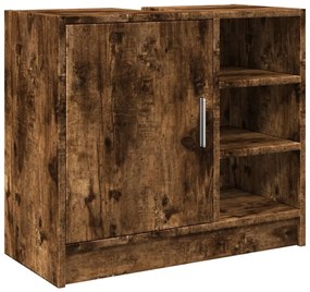Füstös tölgy színű szerelt fa mosdószekrény 63 x 29 x 55 cm