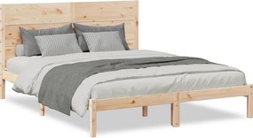 vidaXL tömör fa extra hosszú ágykeret matrac nélkül 160 x 220 cm