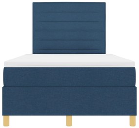 Box Spring Ágy Matrac &amp; LED Kék 120x200 cm Szövet