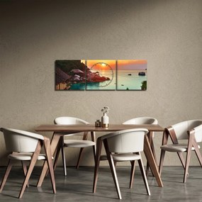 Gyönyörű strand képe (órával) (90x30 cm)