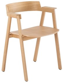 Natúr színű tölgyfa karfás étkezőszék Flip – Gazzda