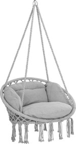 BOHO függőszék párnával, Ø61cm, világosszürke Detex