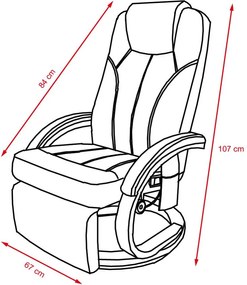 VINTAGE Relaxációs, állítható, fűthető masszázsfotel - bézs
