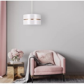 Duolla - Csillár zsinóron DUO 1xE27/15W/230V átm. 40 cm fehér/arany