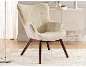 Bézs kordbársony fotel Niko – Ropez