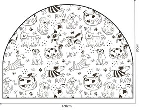 PIPPER. Védő textil falmatrica – Ív – Vidám kutyák Méret: 83x60cm, Indíték: névvel