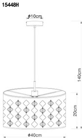 Globo 15448H - Csillár zsinóron ABBEY 1xE27/60W/230V