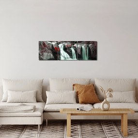 Kép - Vízesések (órával) (90x30 cm)