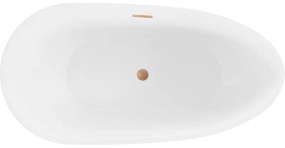 Mexen Eos, szabadon álló kád 170 x 75 cm, fehér-fekete, réz túlfolyó, 52471707575-65