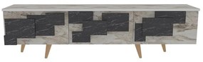 TV szekrény 3 D - White, Marble
