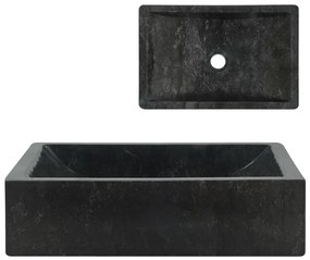 vidaXL fekete márvány mosdókagyló 45 x 30 x 12 cm