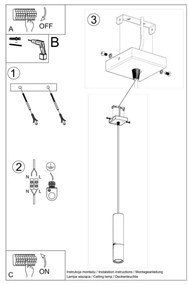 Sollux SL.0946 - Csillár zsinóron LOOPEZ 1xGU10/10W/230V fekete/réz
