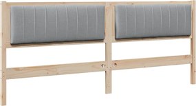 vidaXL Kárpitozott fejtámla fejtámlával Barna 200 cm Tömör fenyőfa